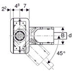 Juego de instalación Geberit para canales de ducha CleanLine, para altura de solado en la entrada de 65–90 mm: d=40mm